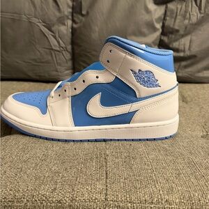 Nike Air Jordan 1 Mid White and University Blue